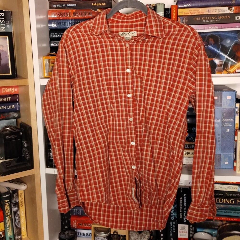 Eddie Bauer Vintage red plaid button up shirt